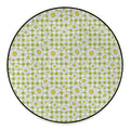 Green Tartan Daisy Pattern Print Round Floor Mat
