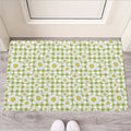 Green Tartan Daisy Pattern Print Rubber Doormat