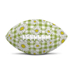 Green Tartan Daisy Pattern Print Rugby Ball