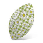Green Tartan Daisy Pattern Print Rugby Ball