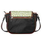 Green Tartan Daisy Pattern Print Saddle Bag