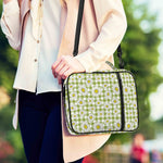 Green Tartan Daisy Pattern Print Shoulder Strap Bible Bag