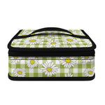 Green Tartan Daisy Pattern Print Small Lunch Bag