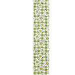 Green Tartan Daisy Pattern Print Table Runner