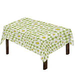 Green Tartan Daisy Pattern Print Tablecloth