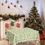 Green Tartan Daisy Pattern Print Tablecloth