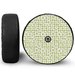 Green Tartan Daisy Pattern Print Tire Cover With Camera Hole