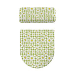 Green Tartan Daisy Pattern Print Toilet Lid And Tank Cover Set