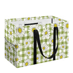 Green Tartan Daisy Pattern Print Utility Tote Bag