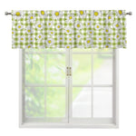 Green Tartan Daisy Pattern Print Window Valance