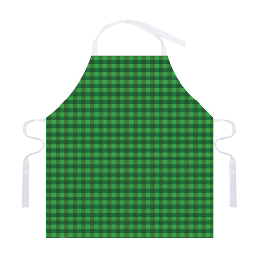 Green Tartan Saint Patrick's Day Print Adjustable Apron