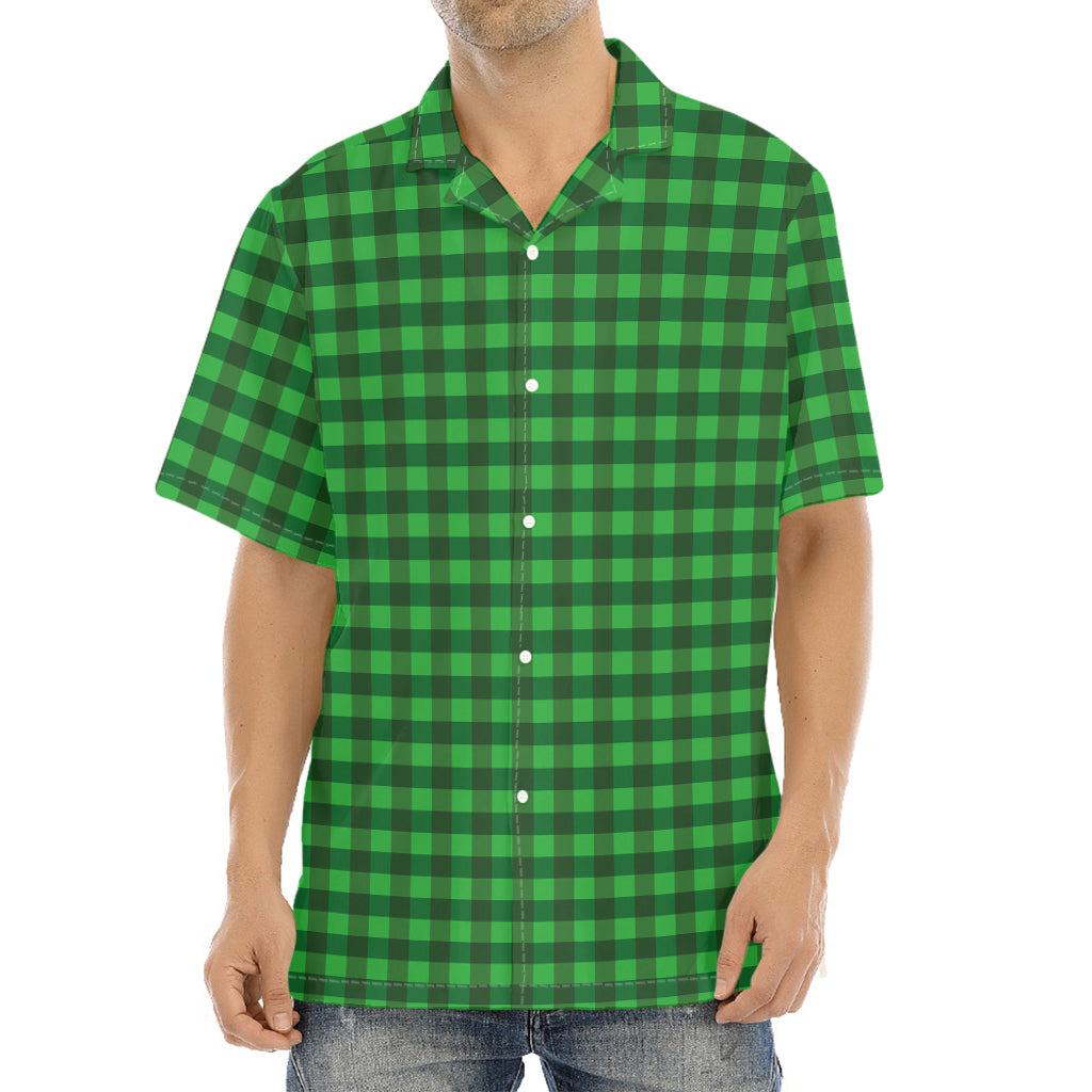 Green Tartan Saint Patrick's Day Print Aloha Shirt