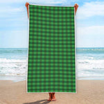 Green Tartan Saint Patrick's Day Print Beach Towel