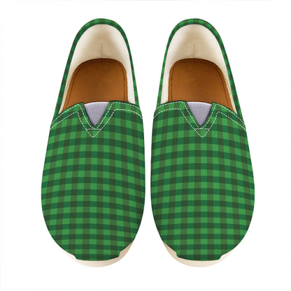 Green Tartan Saint Patrick's Day Print Casual Shoes