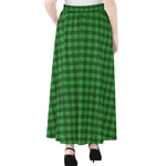 Green Tartan Saint Patrick's Day Print Chiffon Maxi Skirt