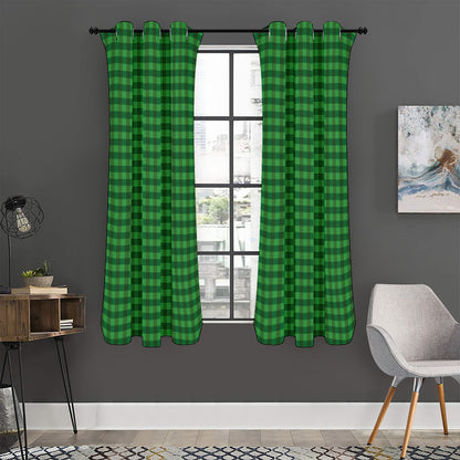 Green Tartan Saint Patrick's Day Print Curtain