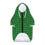 Green Tartan Saint Patrick's Day Print Dog Zip Up Hoodie