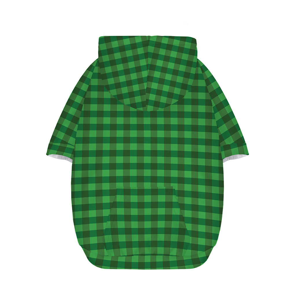 Green Tartan Saint Patrick's Day Print Dog Zip Up Hoodie