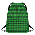 Green Tartan Saint Patrick's Day Print Drawstring Backpack