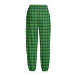 Green Tartan Saint Patrick's Day Print Fleece Lined Knit Pants