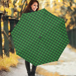 Green Tartan Saint Patrick's Day Print Foldable Umbrella