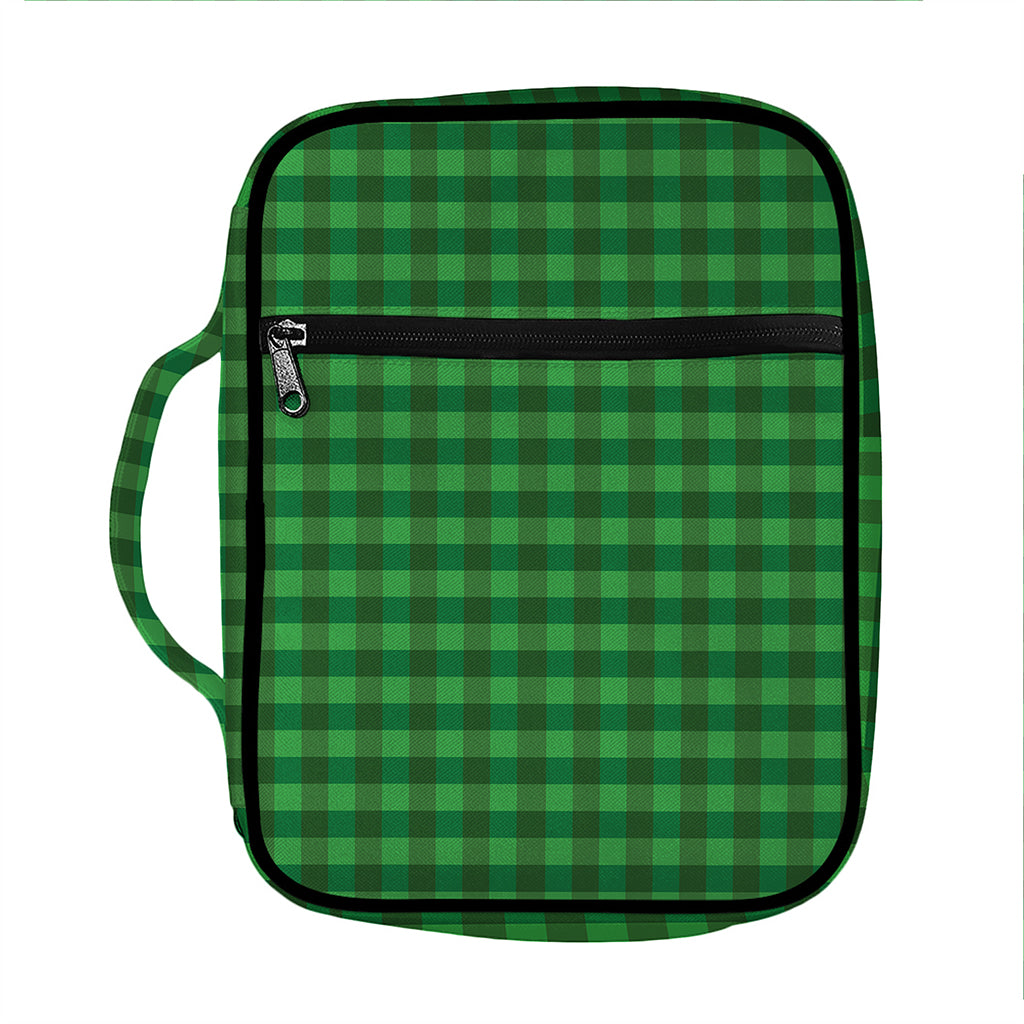 Green Tartan Saint Patrick's Day Print Front Pocket Bible Bag