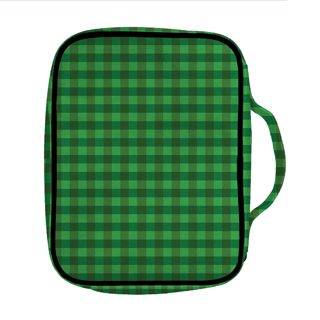 Green Tartan Saint Patrick's Day Print Front Pocket Bible Bag