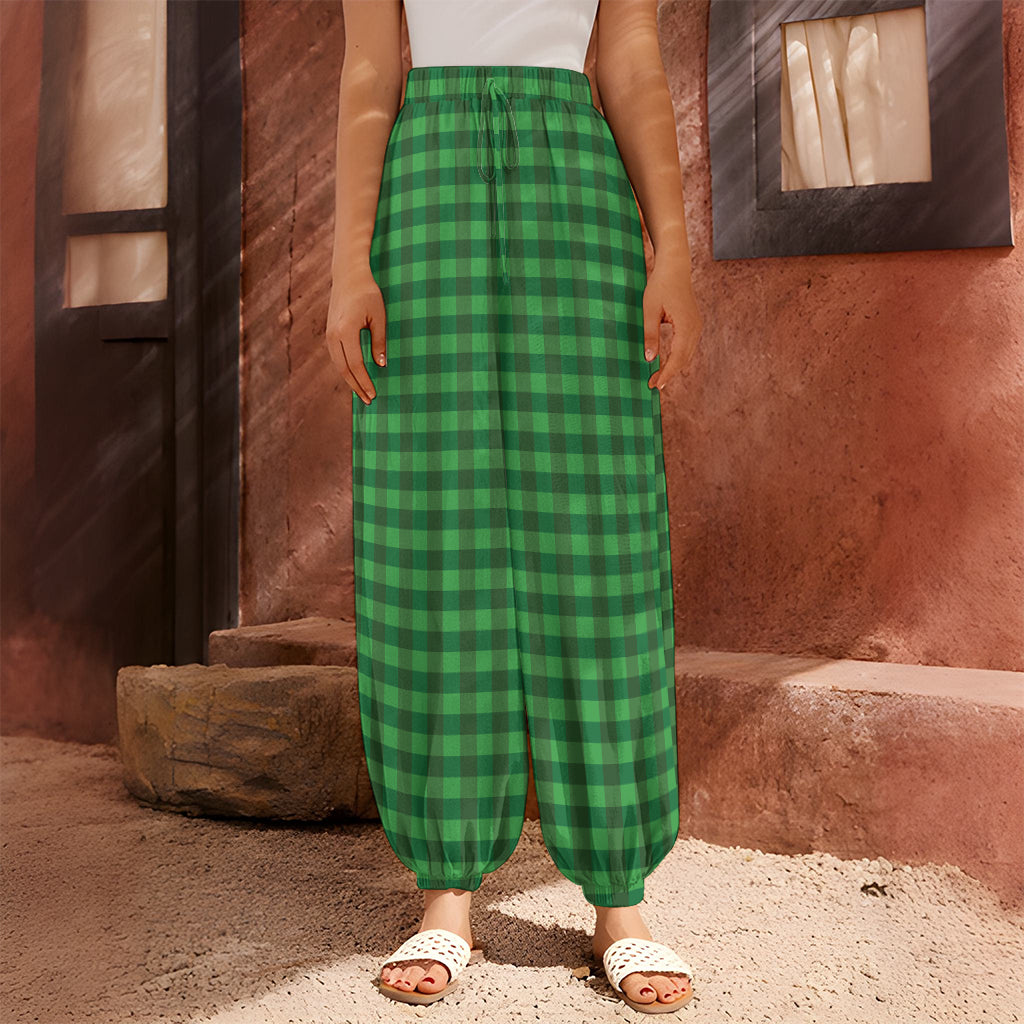 Green Tartan Saint Patrick's Day Print Harem Pants