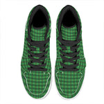 Green Tartan Saint Patrick's Day Print High Top Leather Sneakers