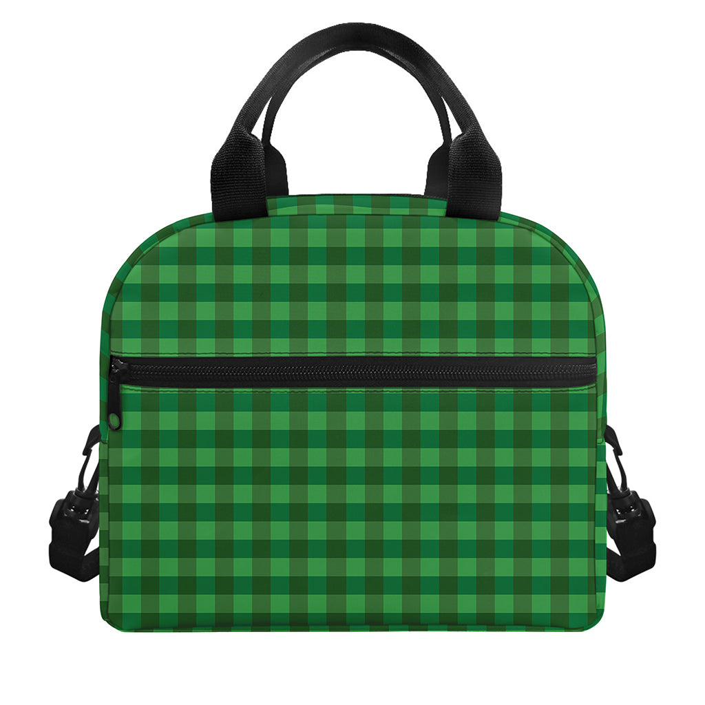 Green Tartan Saint Patrick's Day Print Insulated Lunch Bag