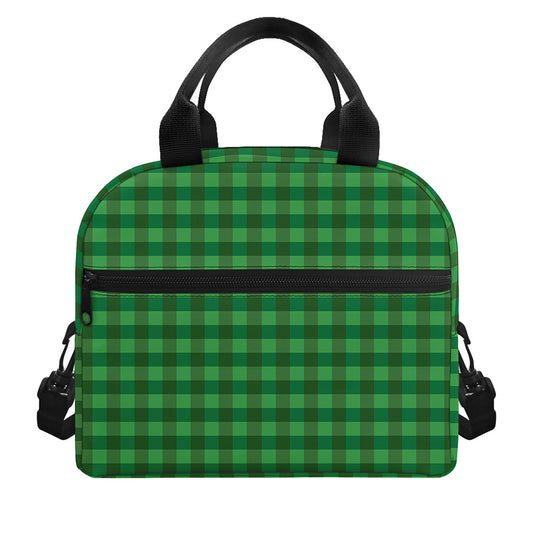 Green Tartan Saint Patrick's Day Print Insulated Lunch Bag