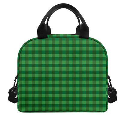 Green Tartan Saint Patrick's Day Print Insulated Lunch Bag