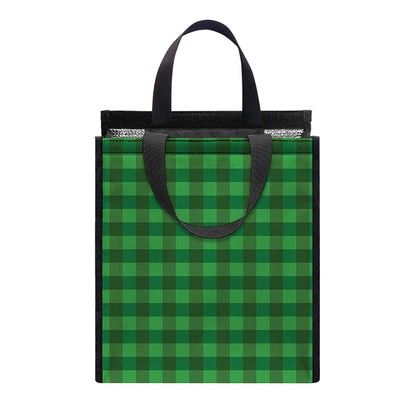 Green Tartan Saint Patrick's Day Print Insulated Lunch Tote