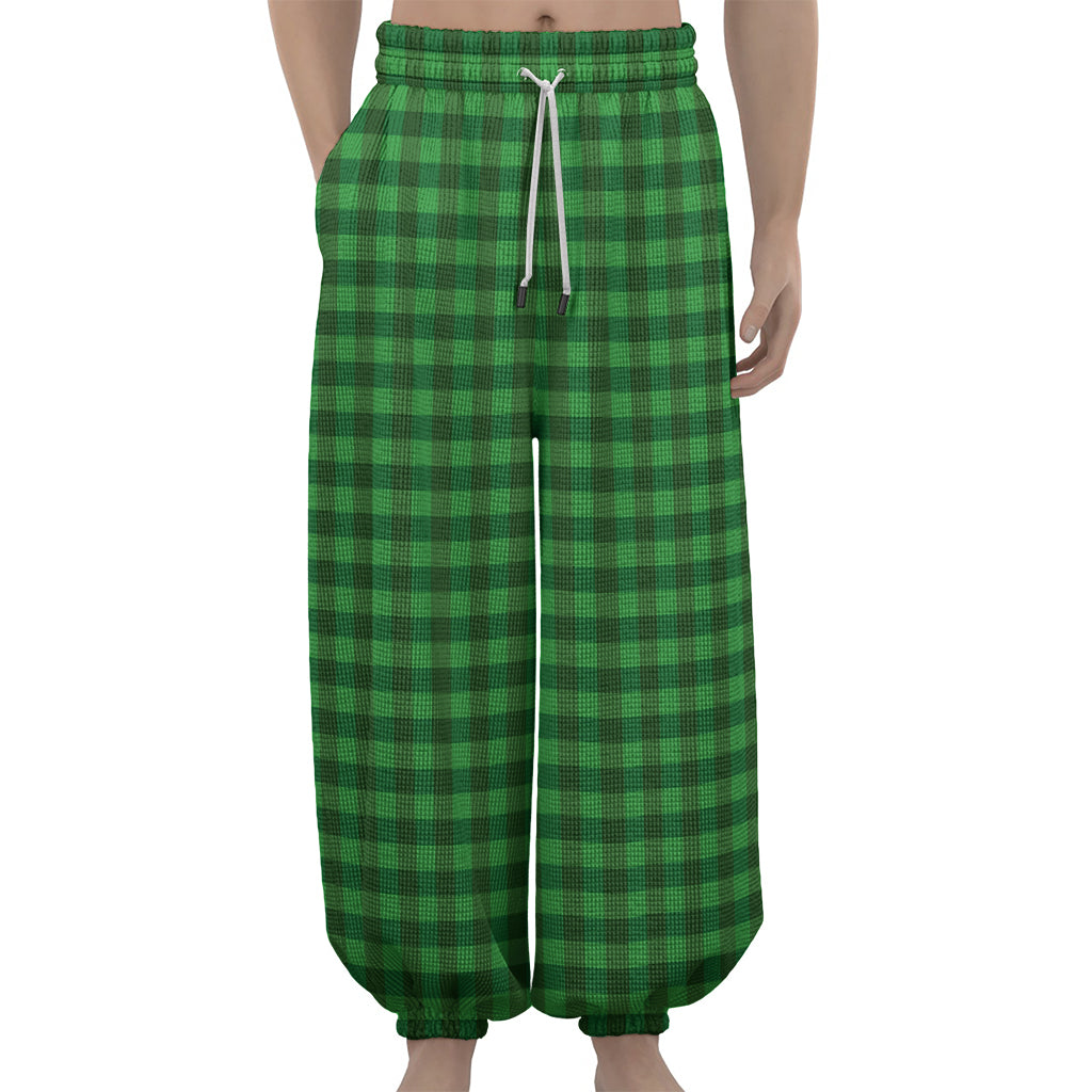 Green Tartan Saint Patrick's Day Print Lantern Pants