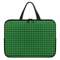 Green Tartan Saint Patrick's Day Print Laptop Sleeve With Handle