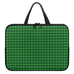 Green Tartan Saint Patrick's Day Print Laptop Sleeve With Handle