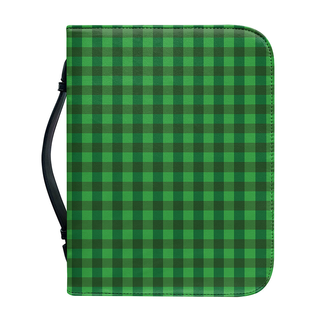 Green Tartan Saint Patrick's Day Print Leather Bible Cover