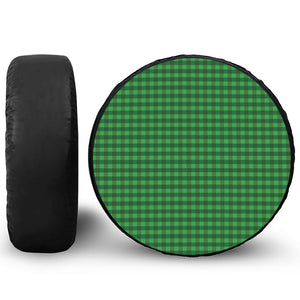 Green Tartan Saint Patrick's Day Print Leather Spare Tire Cover