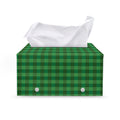Green Tartan Saint Patrick's Day Print Leather Tissue Box Cover