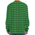 Green Tartan Saint Patrick's Day Print Long Sleeve Baseball Jersey