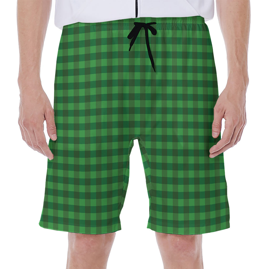 Green Tartan Saint Patrick's Day Print Men's Beach Shorts