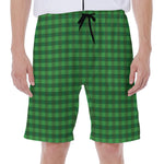 Green Tartan Saint Patrick's Day Print Men's Beach Shorts