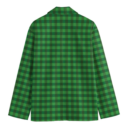 Green Tartan Saint Patrick's Day Print Men's Blazer