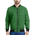 Green Tartan Saint Patrick's Day Print Men's Bomber Jacket