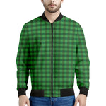 Green Tartan Saint Patrick's Day Print Men's Bomber Jacket