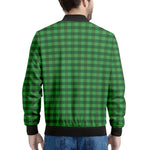 Green Tartan Saint Patrick's Day Print Men's Bomber Jacket