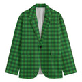 Green Tartan Saint Patrick's Day Print Men's Cotton Blazer