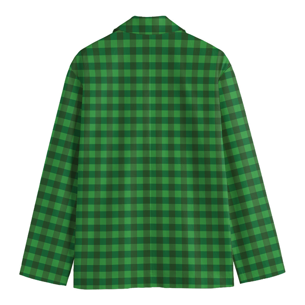 Green Tartan Saint Patrick's Day Print Men's Cotton Blazer
