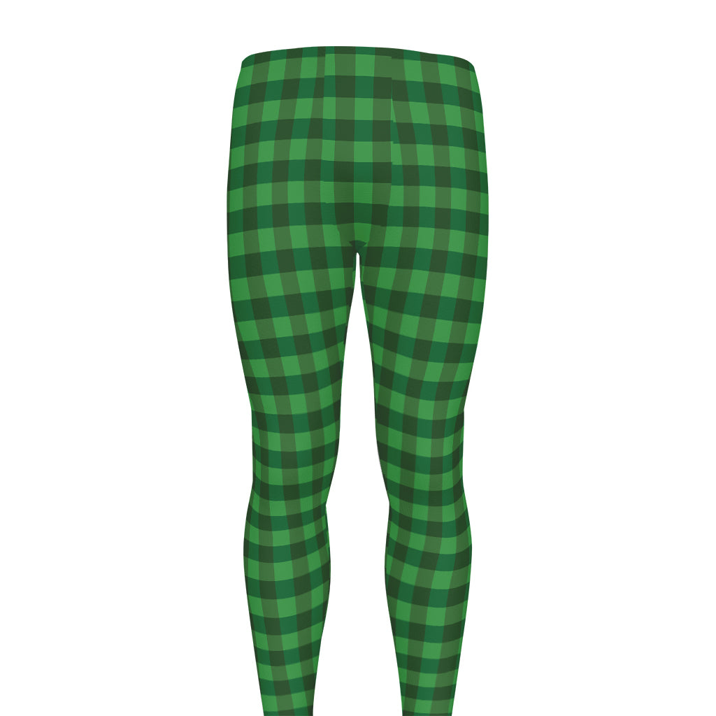 Green Tartan Saint Patrick's Day Print Men's leggings