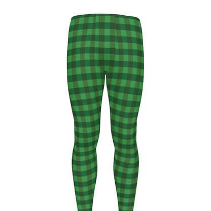 Green Tartan Saint Patrick's Day Print Men's leggings